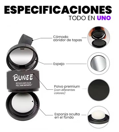 Bunee HairDensity Pro® 10g Cubre entradas, canas y zonas despobladas en segundos